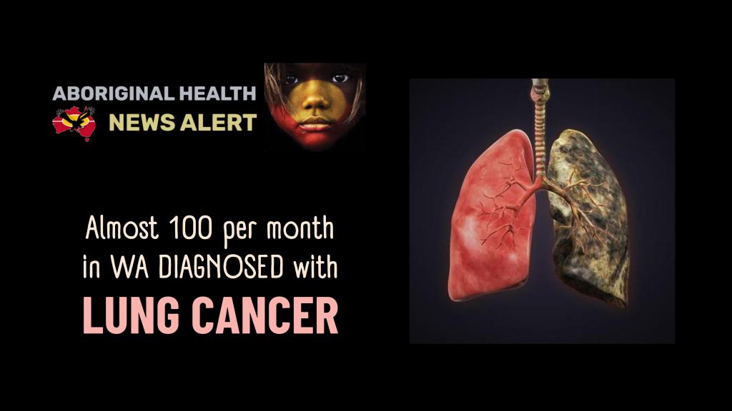 feature tile text 'almost 100 per month in WA diagnosed with lunch cancer' & image of pair of lungs, one healthy pink, one black with cancer